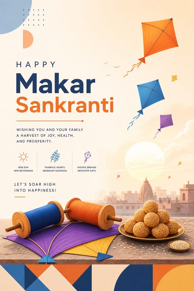 Makar Sankranti Poster — modern style poster