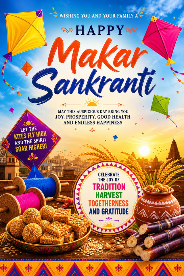 Makar Sankranti Poster — vibrant style poster