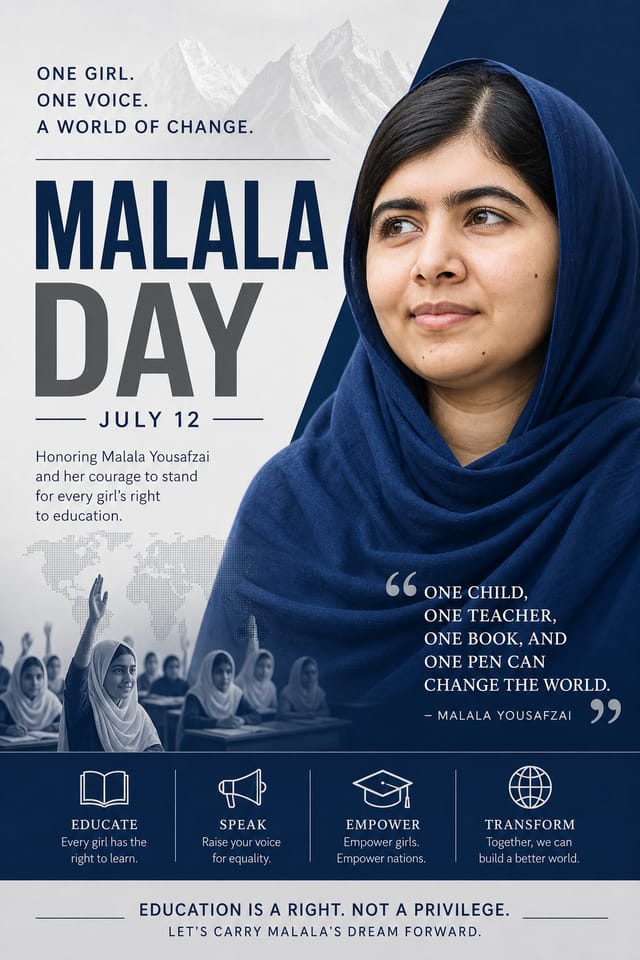 Malala Day Poster — corporate style poster