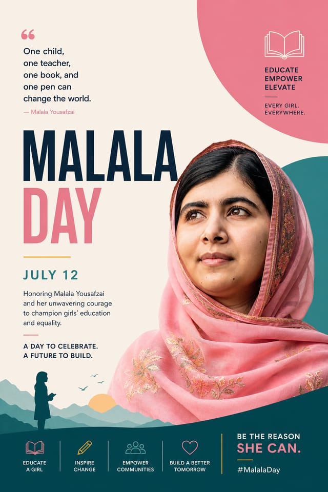 Malala Day Poster — modern style poster