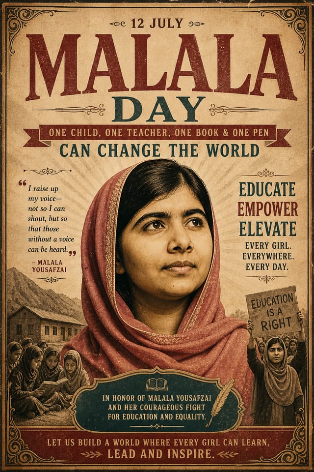 Malala Day Poster — vintage style poster
