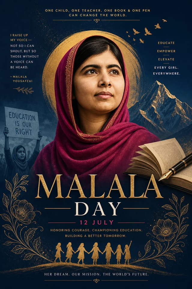 Malala Day Poster — elegant style poster