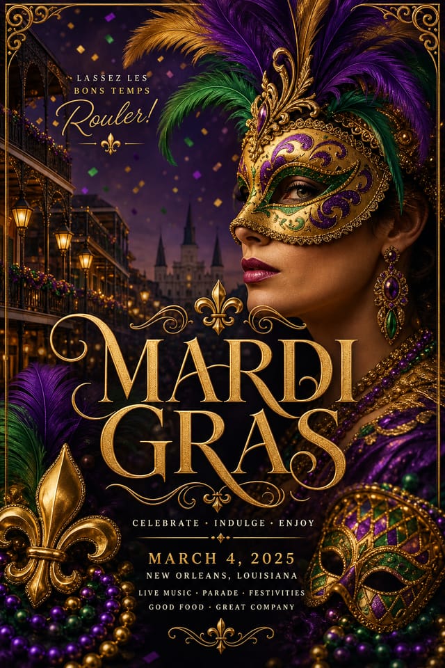 Mardi Gras Poster — elegant style poster