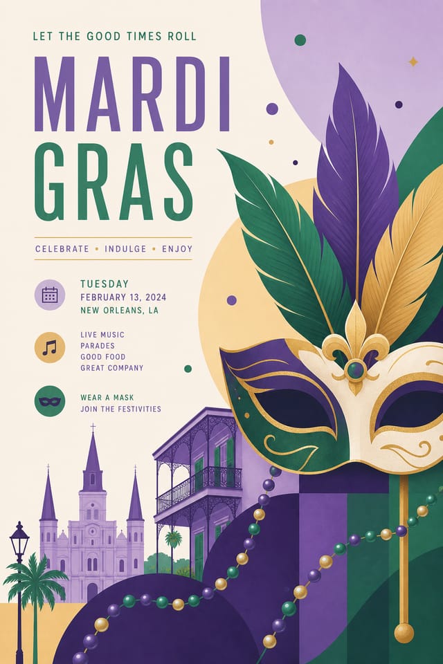 Mardi Gras Poster — modern style poster