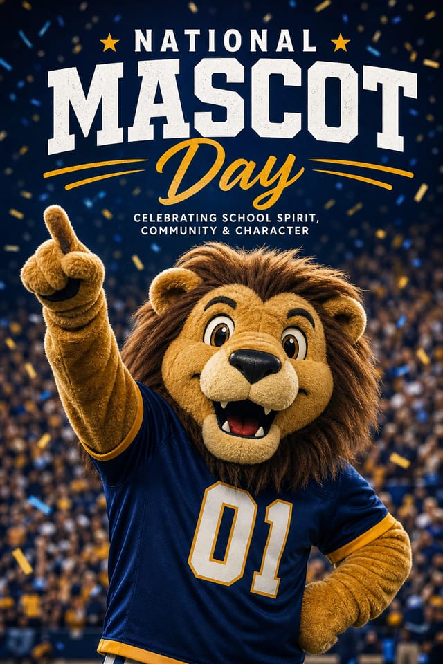 National Mascot Day Poster — photo-realistic style poster