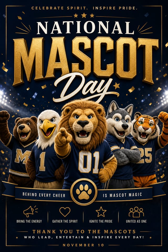 National Mascot Day Poster — elegant style poster