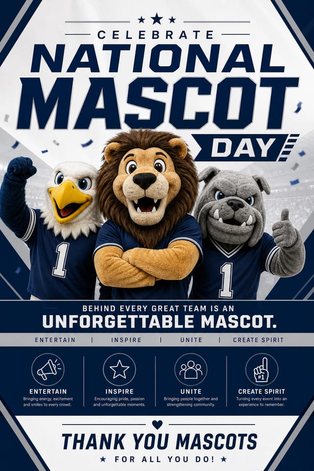 National Mascot Day Poster — corporate style poster