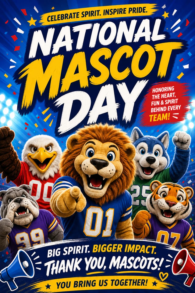 National Mascot Day Poster — vibrant style poster