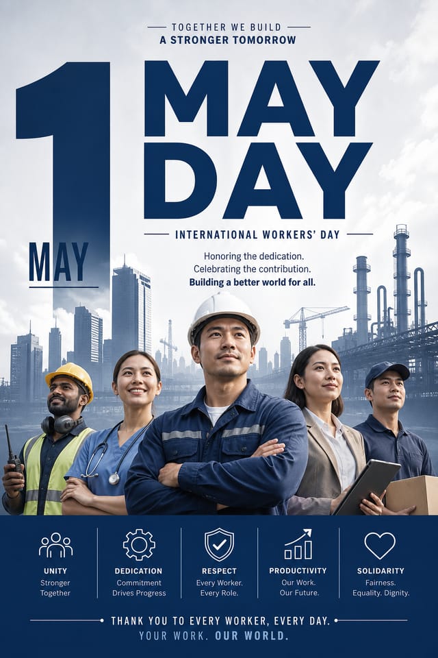 May Day Poster — corporate style poster