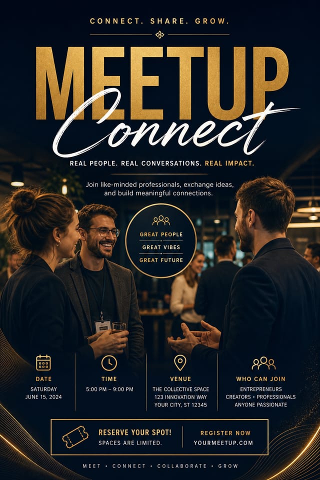 Meetup Poster — elegant style poster