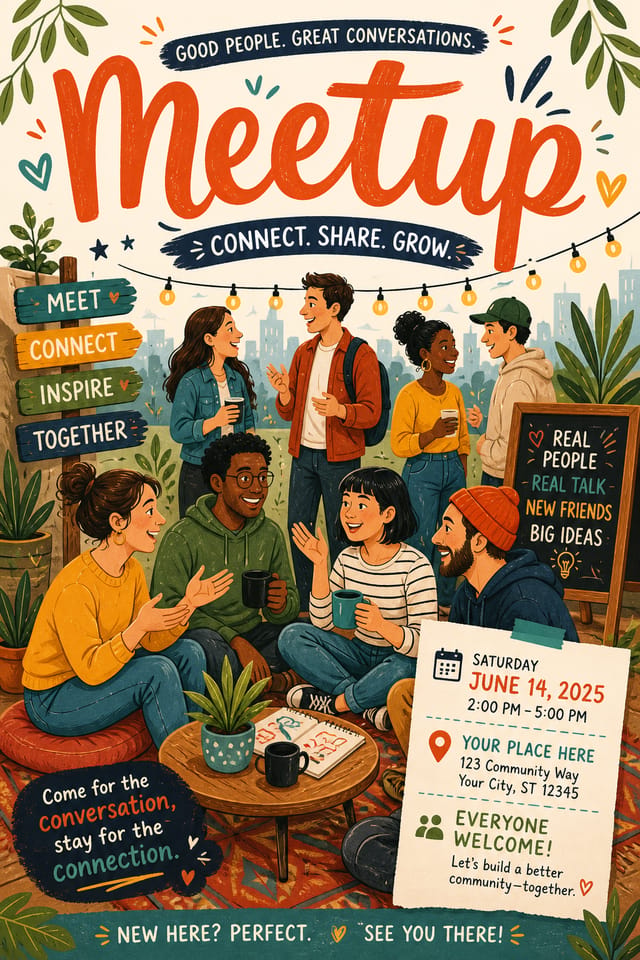 Meetup Poster — illustration style poster