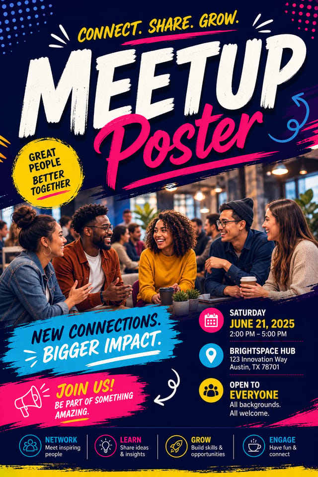 Meetup Poster — vibrant style poster