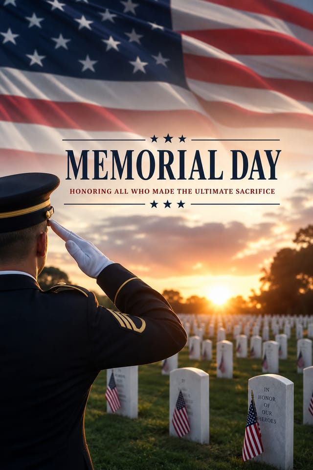 Memorial Day Poster — photo-realistic style poster