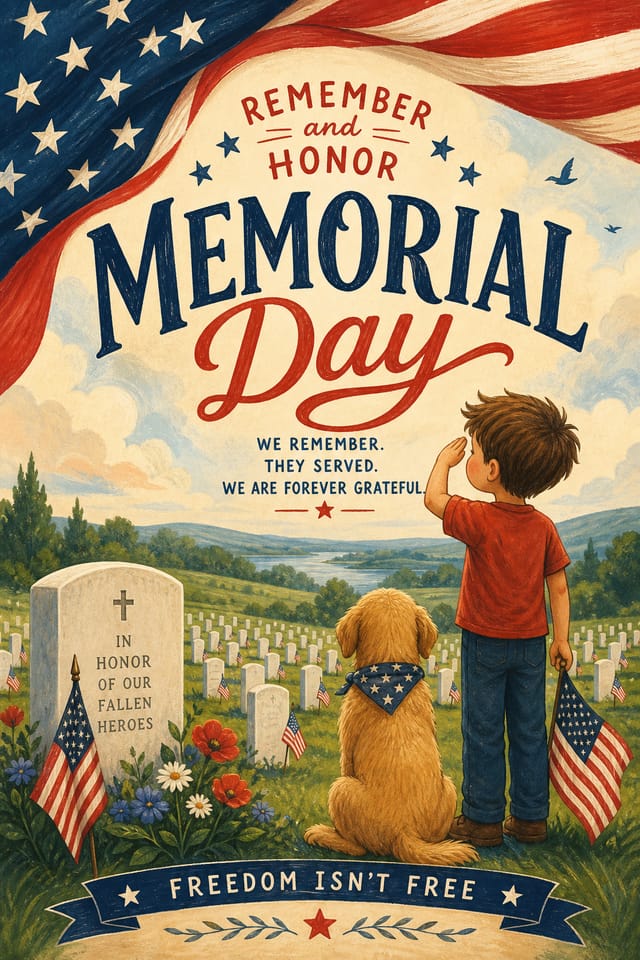 Memorial Day Poster — illustration style poster