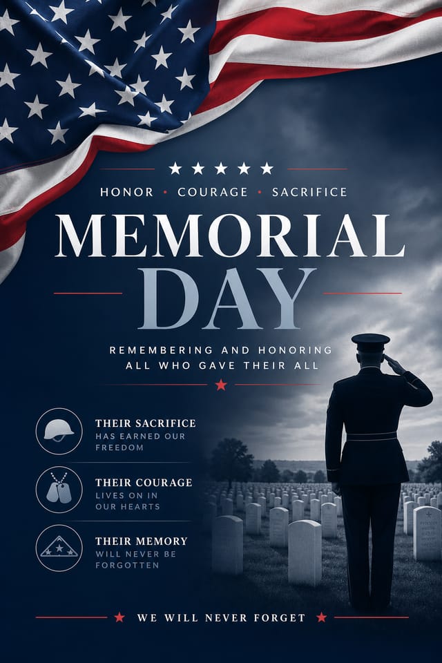 Memorial Day Poster — corporate style poster