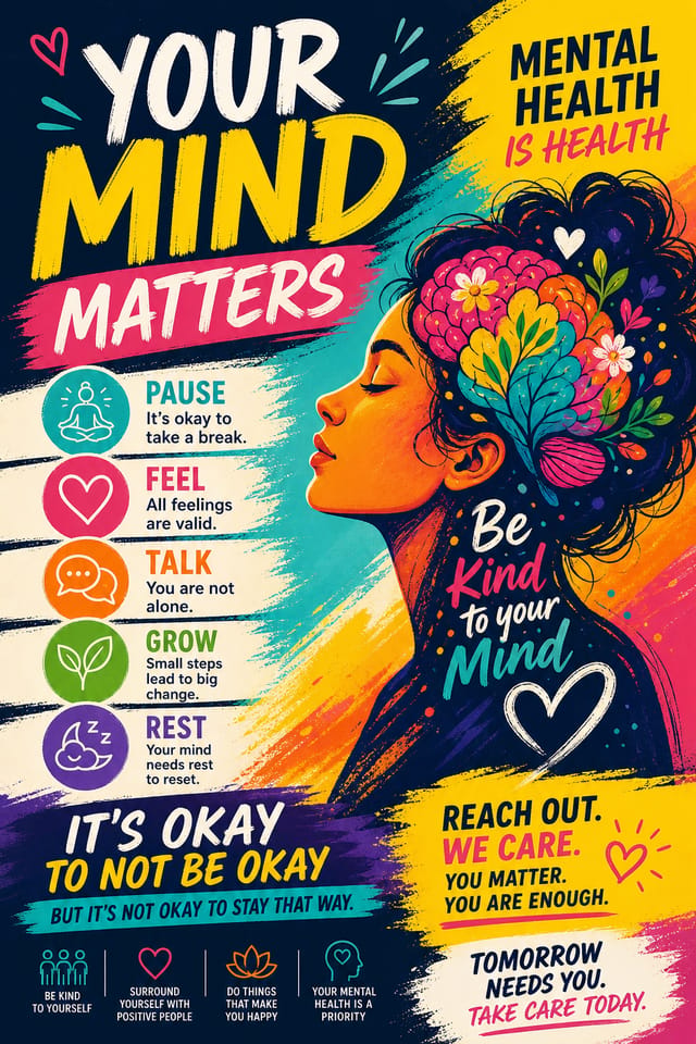 Mental Health Poster — vibrant style poster