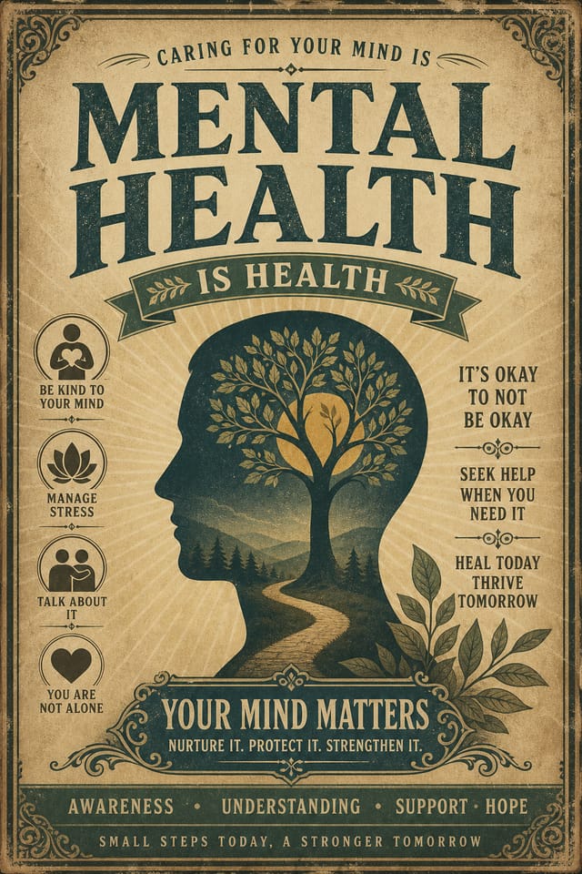 Mental Health Poster — vintage style poster