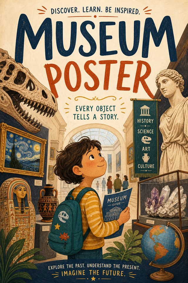 Museum Poster — illustration style poster