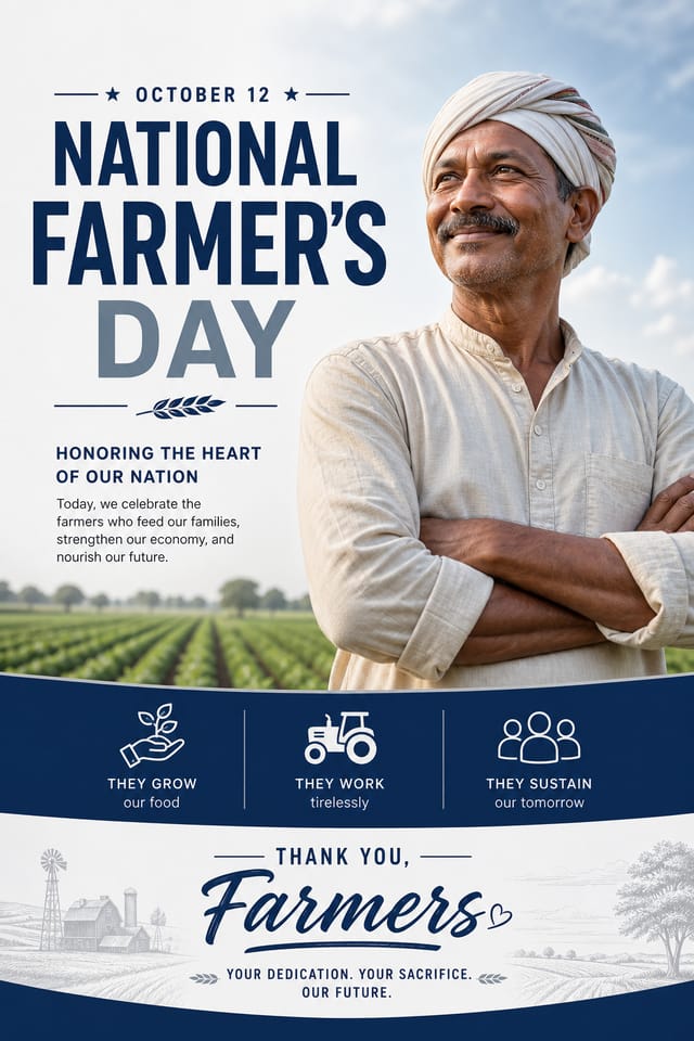 National Farmer's Day Poster — corporate style poster
