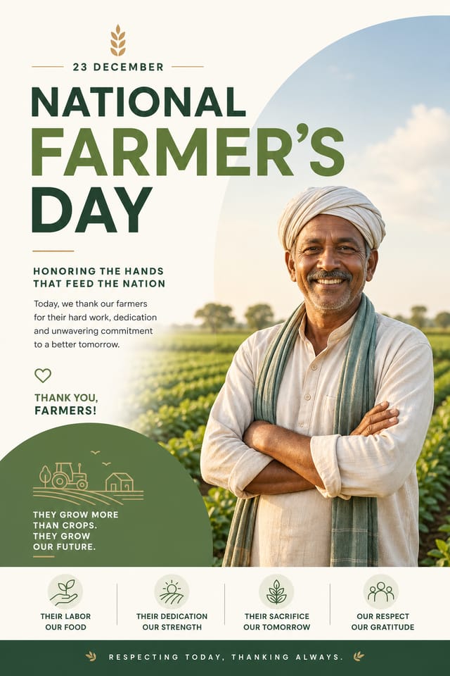 National Farmer's Day Poster — modern style poster