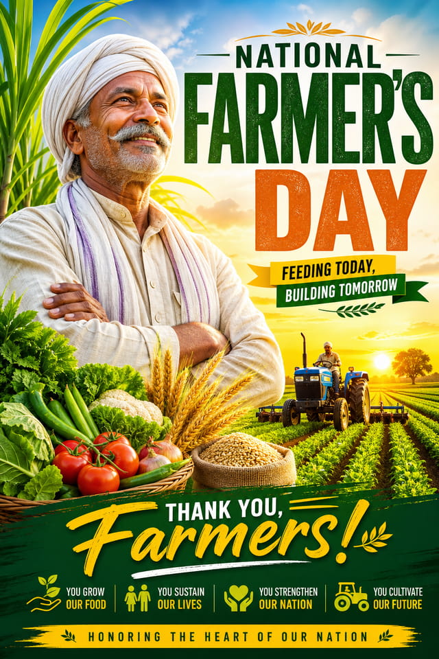 National Farmer's Day Poster — vibrant style poster