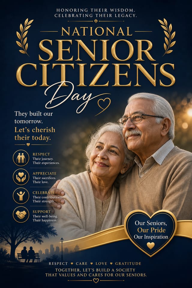 National Senior Citizens Day Poster — elegant style poster