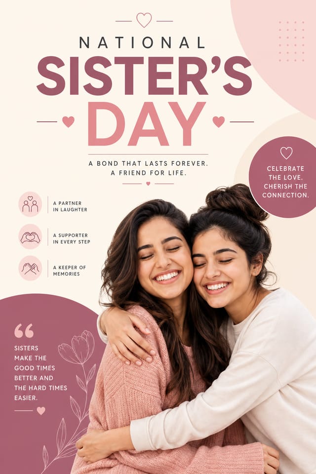 National Sister's Day Poster — modern style poster