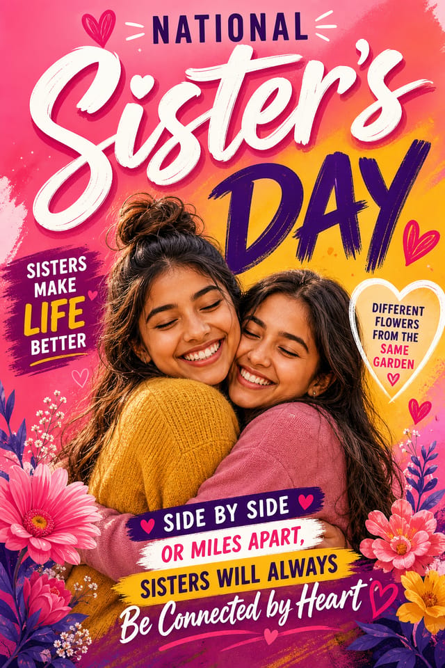 National Sister's Day Poster — vibrant style poster