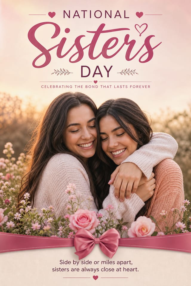 National Sister's Day Poster — photo-realistic style poster