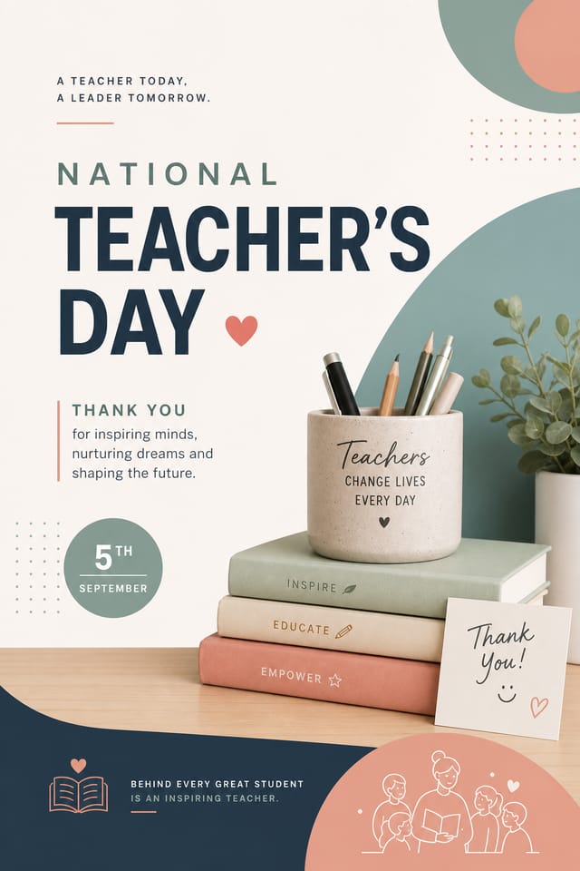 National Teacher's Day Poster — modern style poster