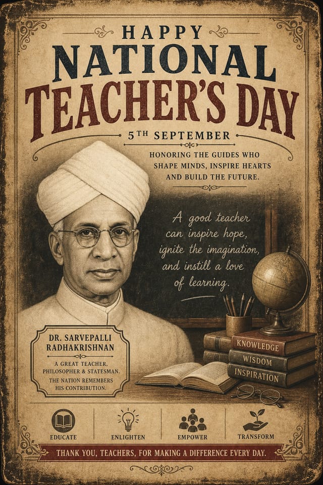 National Teacher's Day Poster — vintage style poster