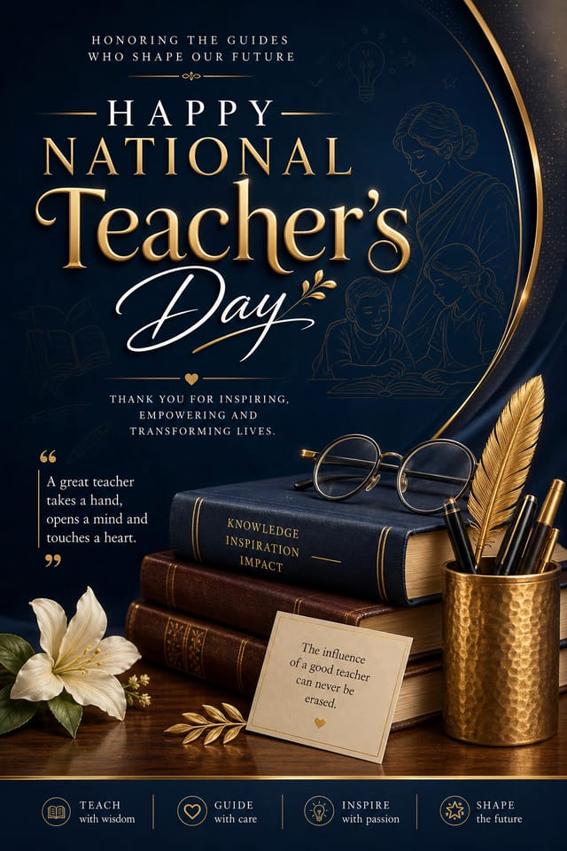 National Teacher's Day Poster — elegant style poster