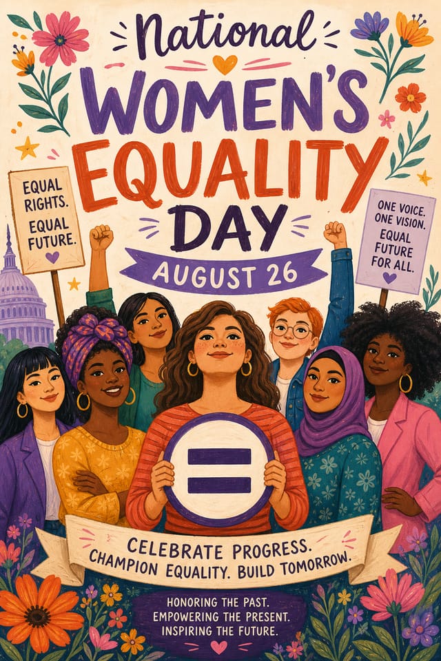 National Women’s Equality Day Poster — illustration style poster