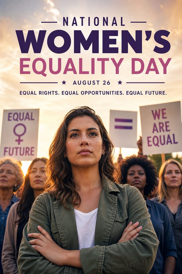 National Women’s Equality Day Poster — photo-realistic style poster