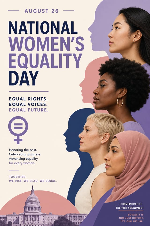National Women’s Equality Day Poster — modern style poster