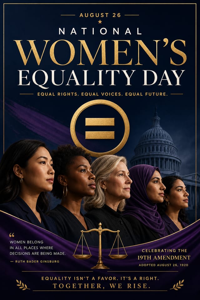National Women’s Equality Day Poster — elegant style poster