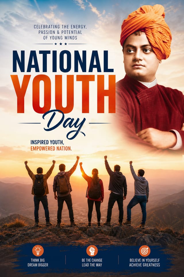 National Youth Day Poster — photo-realistic style poster
