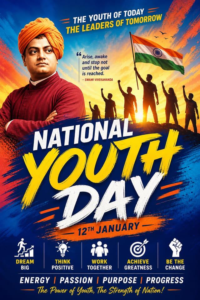 National Youth Day Poster — vibrant style poster