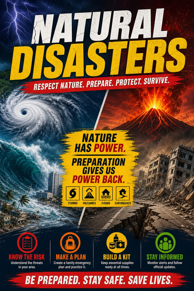 Natural Disaster Poster — vibrant style poster