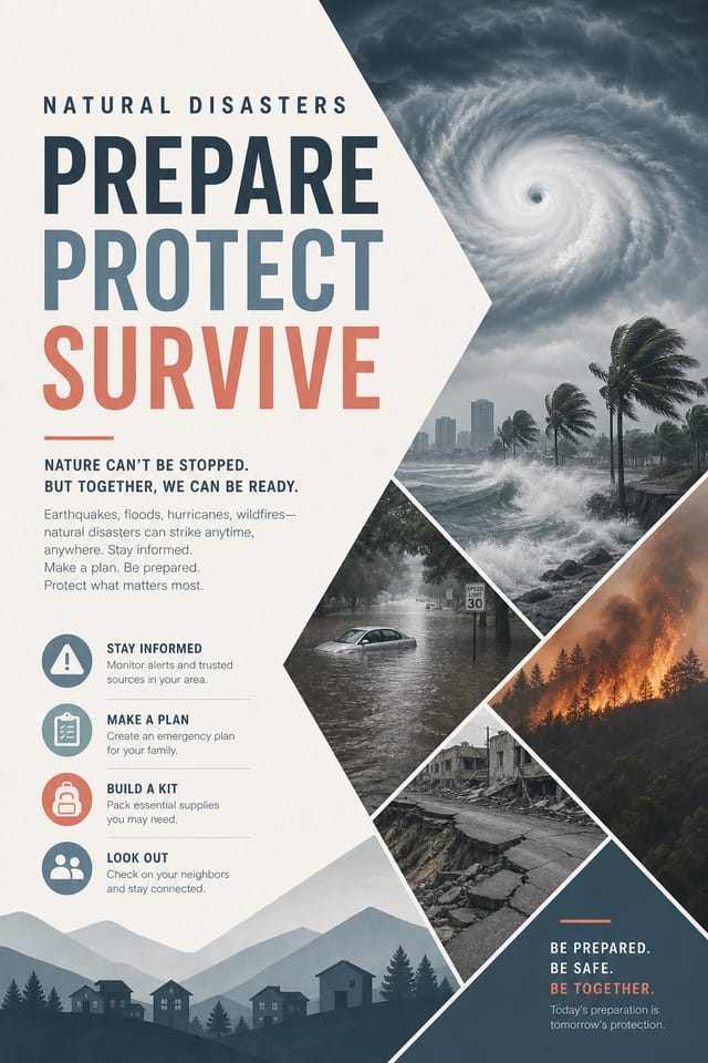 Natural Disaster Poster — modern style poster