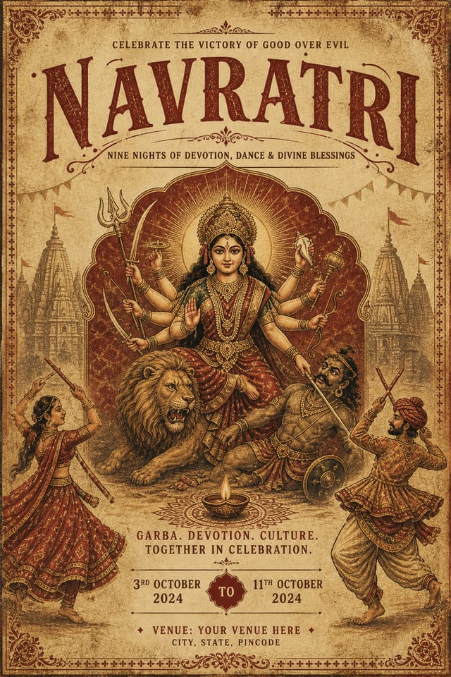 Navratri Poster — vintage style poster