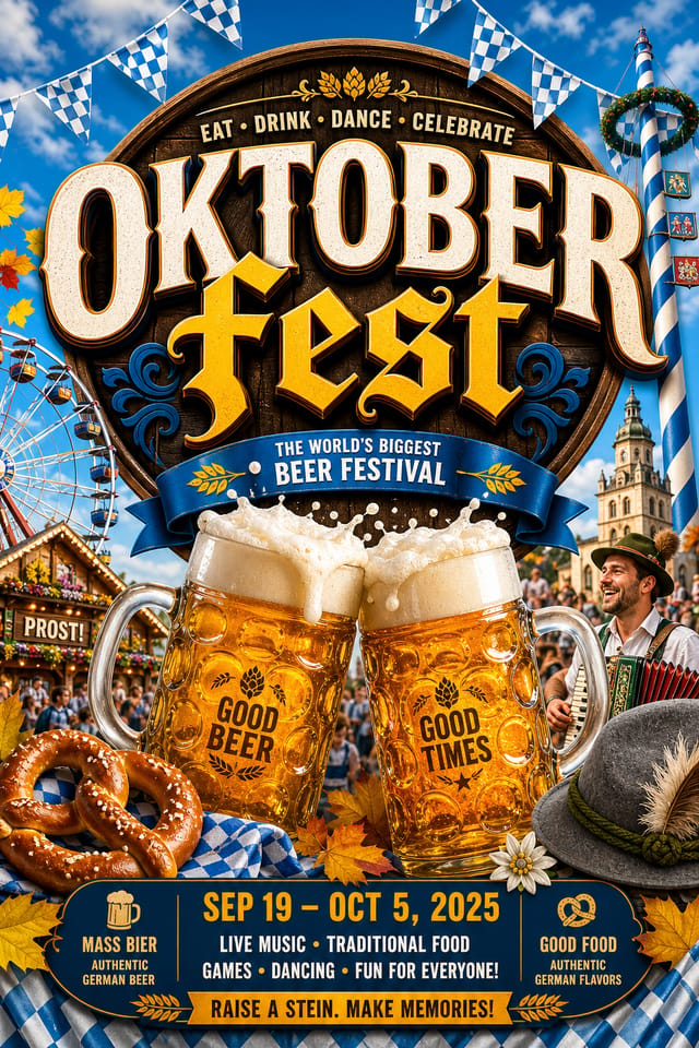 Oktoberfest Poster — vibrant style poster