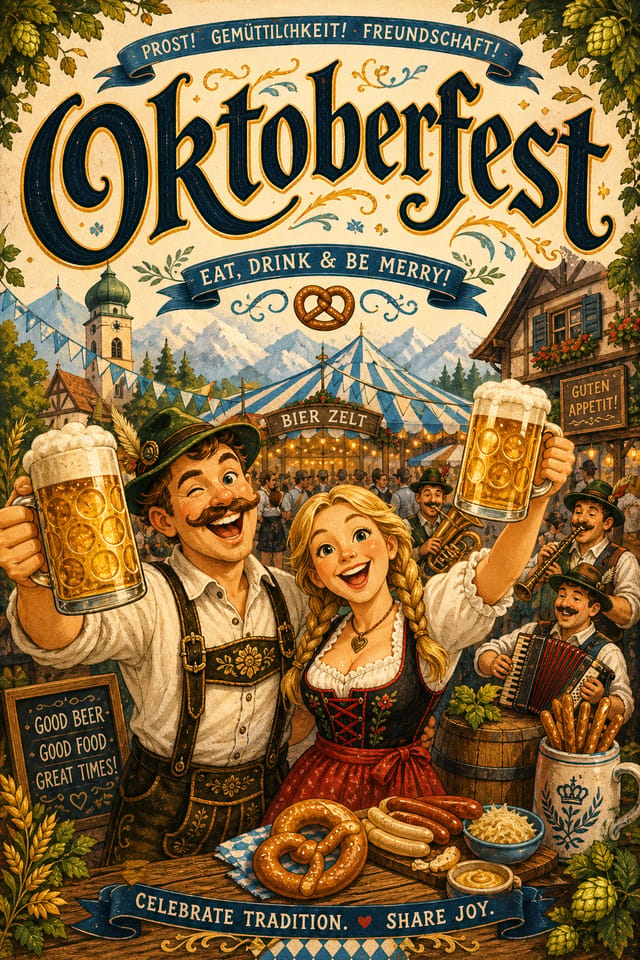 Oktoberfest Poster — illustration style poster