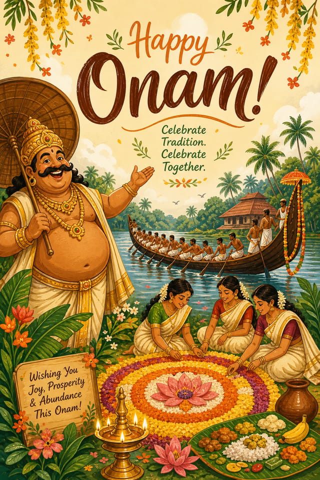 Onam Poster — illustration style poster