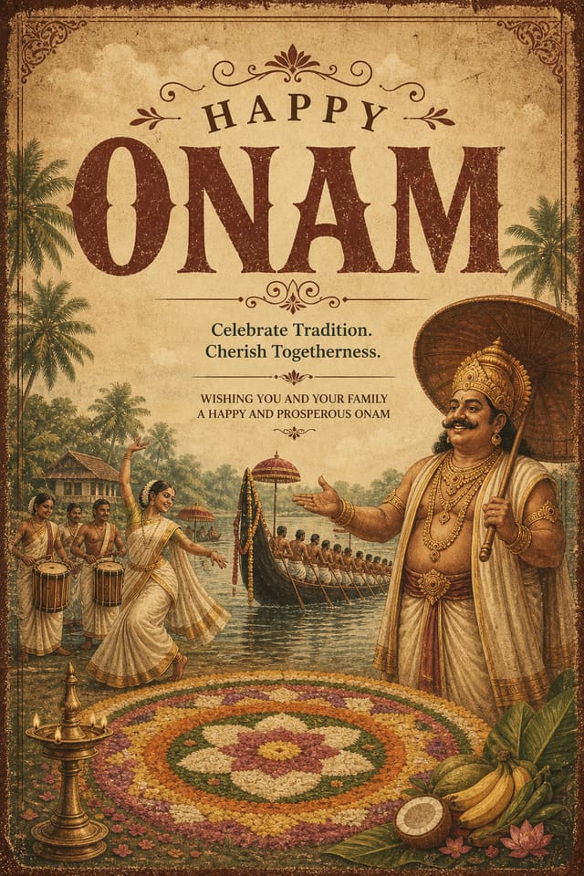 Onam Poster — vintage style poster