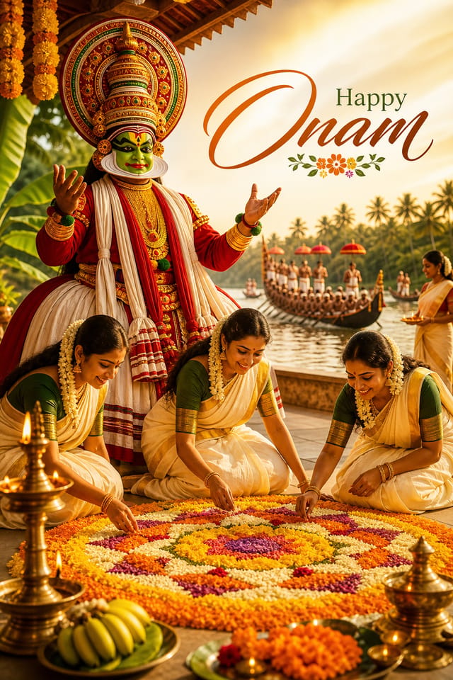 Onam Poster — photo-realistic style poster