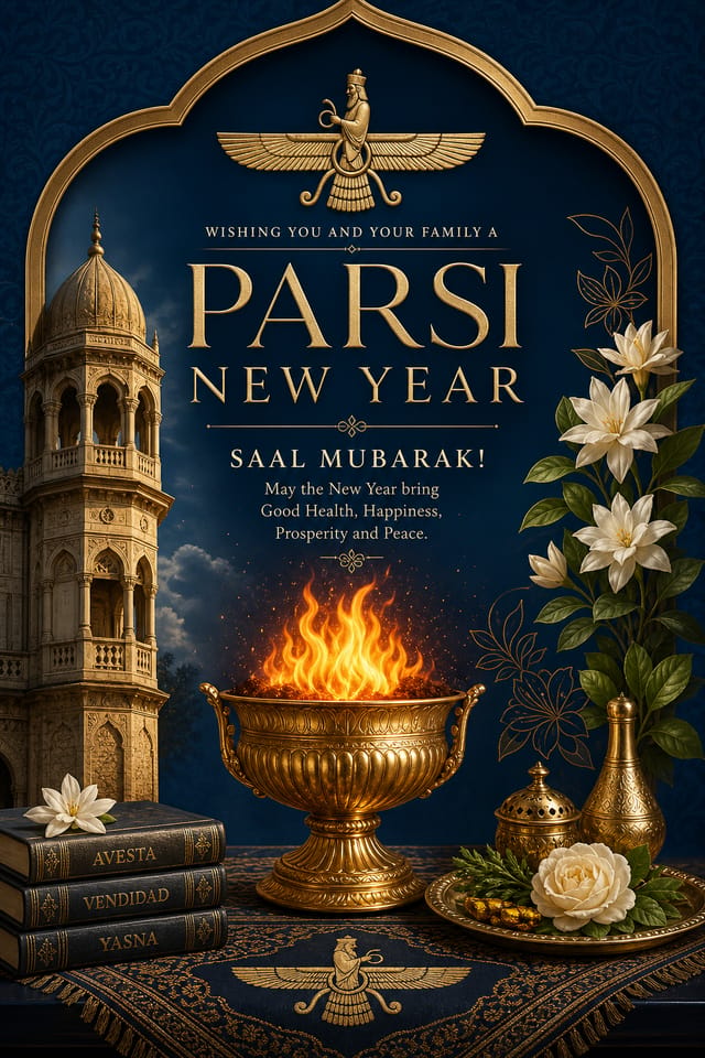 Parsi New Year Poster — elegant style poster