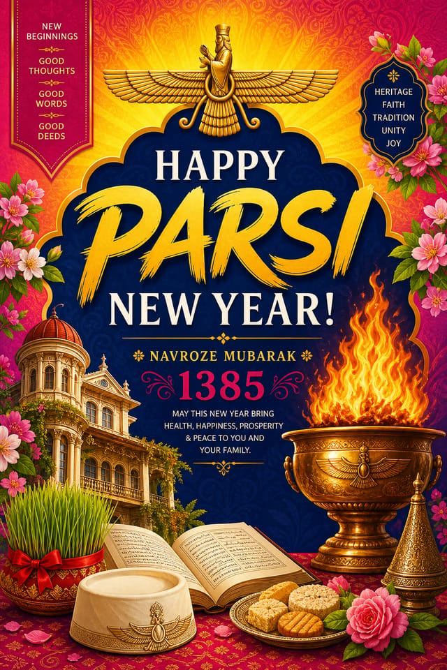 Parsi New Year Poster — vibrant style poster