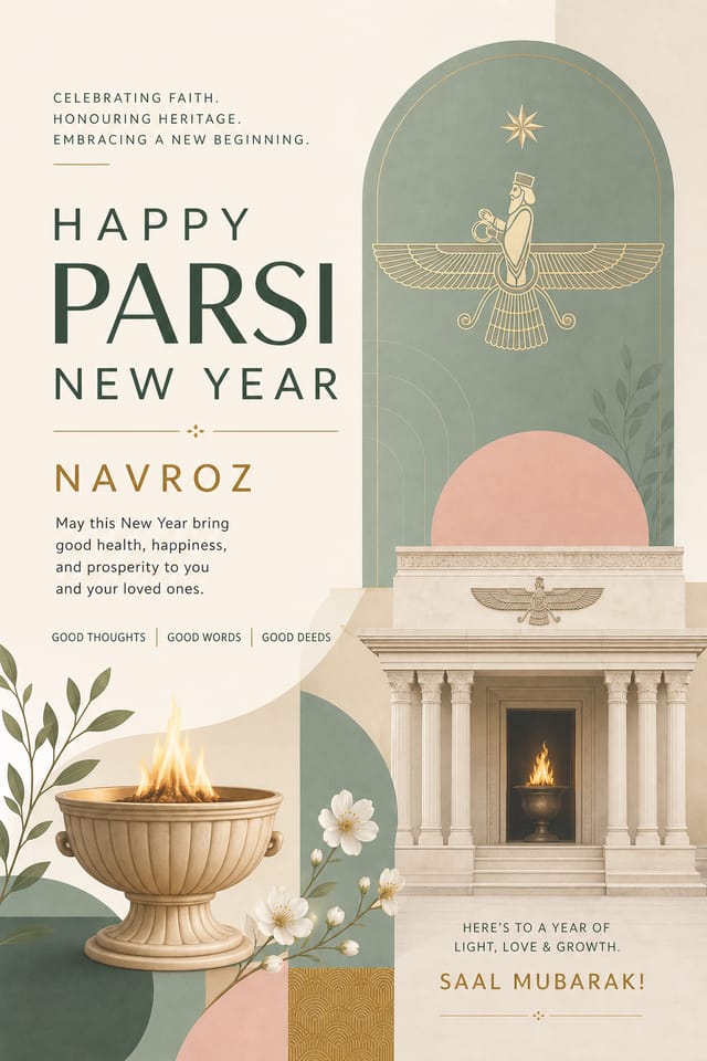 Parsi New Year Poster — modern style poster