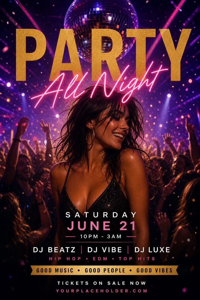 Party Poster — photo-realistic style poster